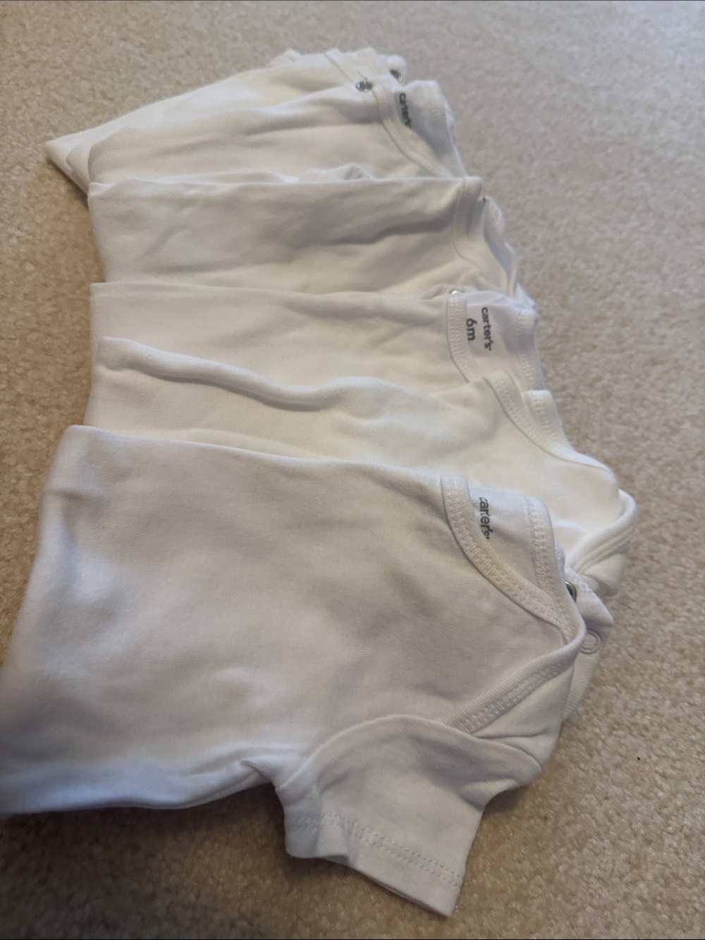 Carter's White Short Sleeve Baby Bodysuit Set